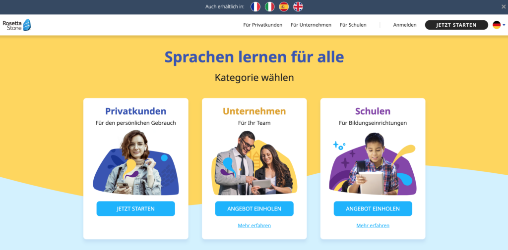 Rosetta Stone Anmeldung