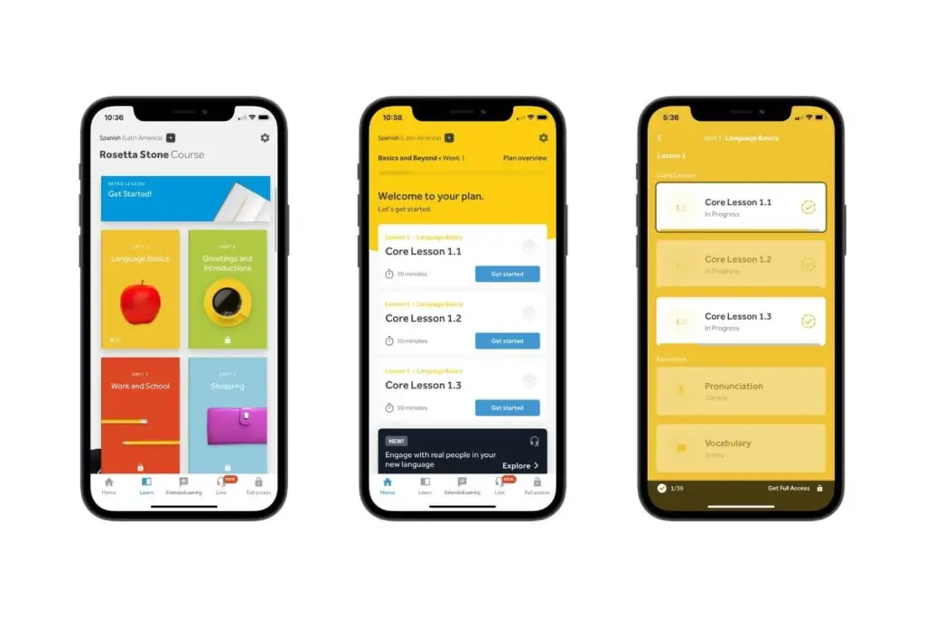 Rosetta Stone Interface