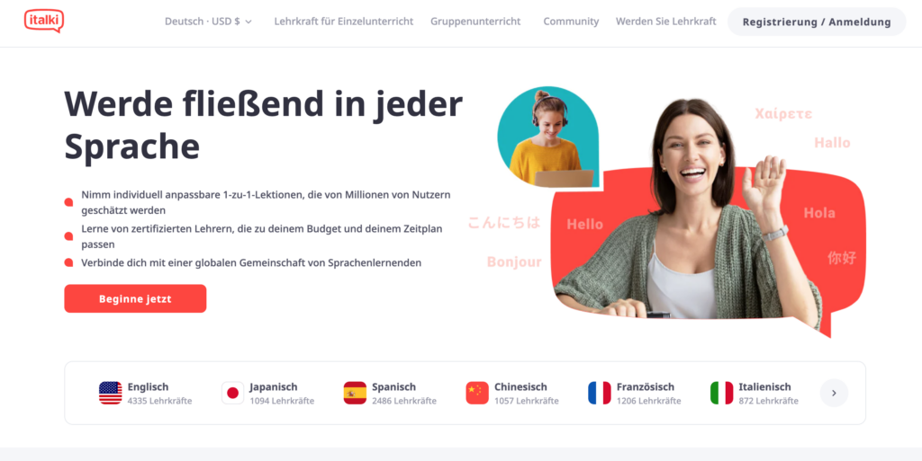 italki Webseite